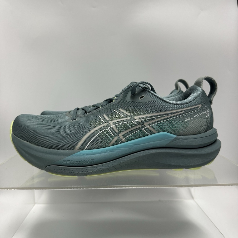 ASICS GEL-KAYANO 33 1011C167-403 Foggy Teal Yellow Running Shoes Men's Size 8.5